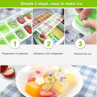 safety and environmental protection silicone trays with lid for ices jelly maker mold whisky cocktail ice cube tray