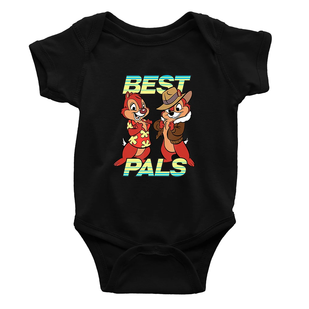 Monos de ni&ntilde;o de Disney, moda, novedad de verano, cuello redondo, manga corta, Mono de ni&ntilde;o de 0 a 24 meses, estampado de dibujos animados de Chip-3