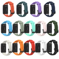 soft silicone sport straps for huawei band 7 band 6 pro replacement wristband bracelet for honor band 6 smart watch belt