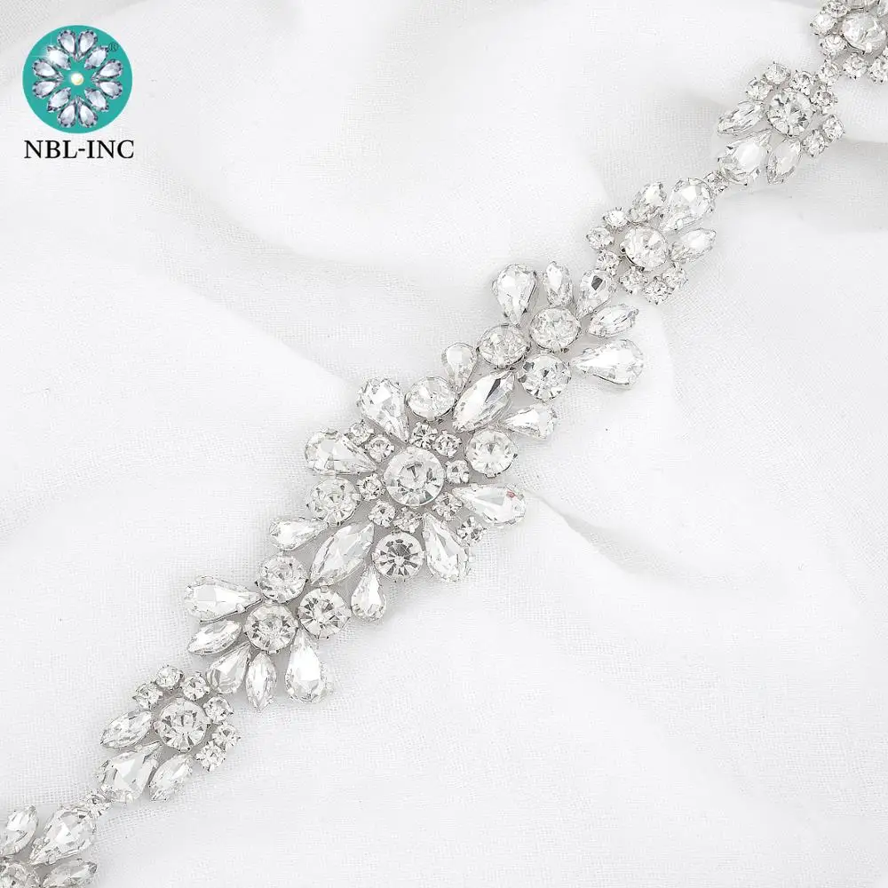 (1 шт.) серебряные свадебные хрустальные стразы аппликация пояс свадебное