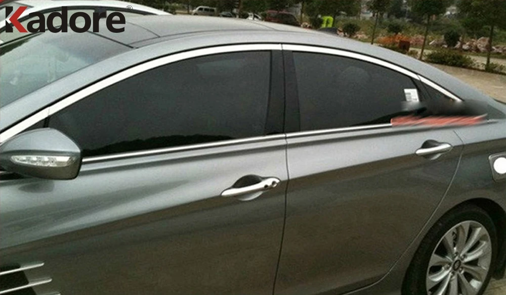 Для Hyundai Sonata I45 2011 2012 2013 2014 Линия молдингов из нержавеющей стали внешняя оконная