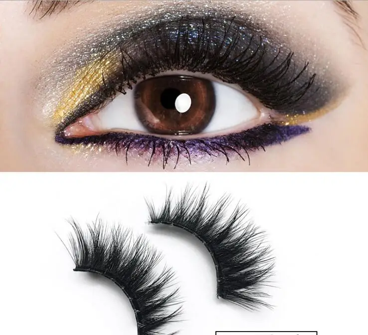 

50Pairs/lot 3D Transparent Terrier Stereo False Eyelash Mink Hair Curl Multilayer Eyelash Extensions Makeup Tool HA1892