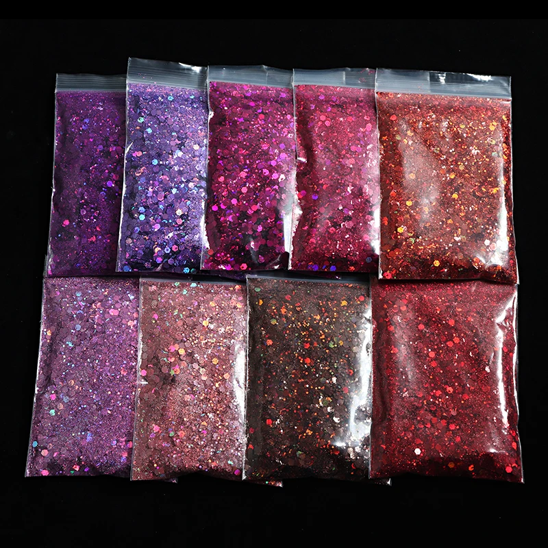 

50g/bag Holographic Nail Powder Shimmer Glitter for Nail Art DIY Decorations Silver Gold UV Gel Varnish Nail Tips Pigment Dust