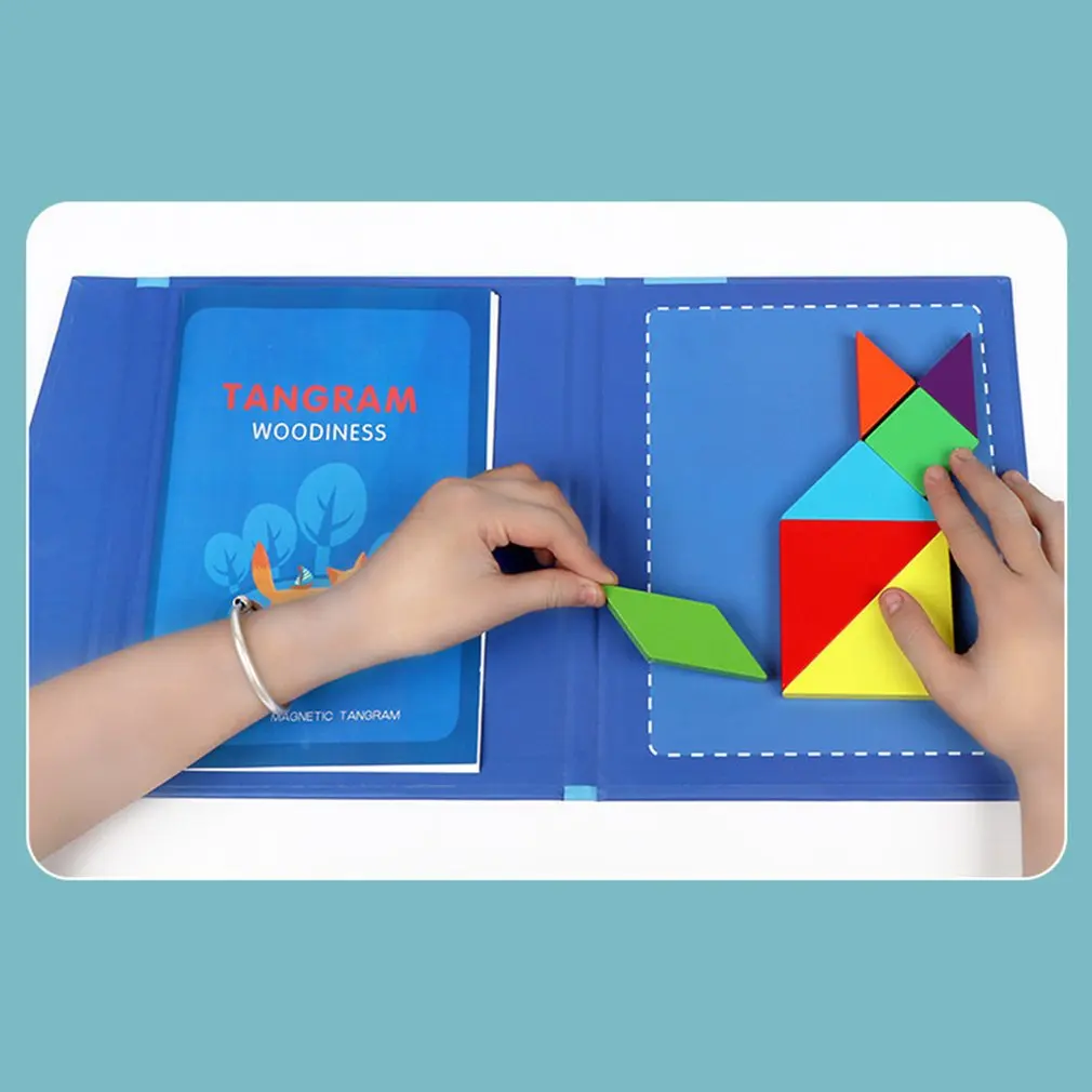 Детские развивающие игрушки деревянный магнитный пазл мозаика игрушка детская