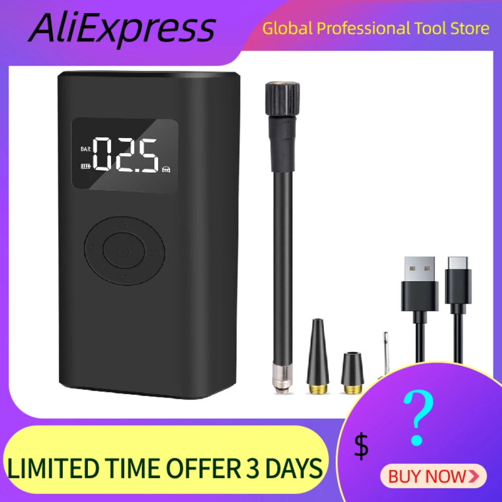 

Car Electrical Air Pump Mini Portable Wireless Tire Inflatable Pump Inflator Air Compressor Pump For Car Motorcycle Bicycle