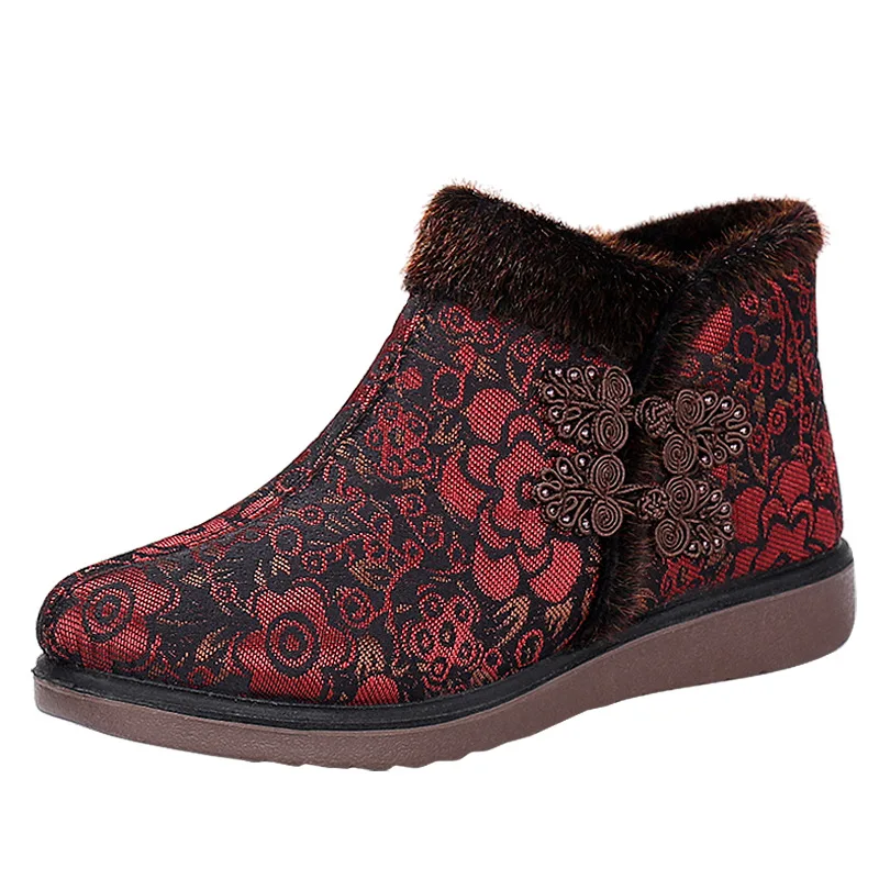 

Winter Boots Fashion Women's Flat Shoes Woman Boots Botas with Fur 2021 for Ladies Chunky female Women Boots Shoes
