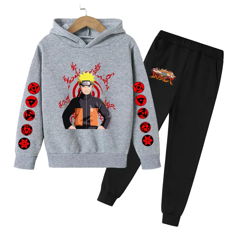 

Narutos Baby Clothing Children Sets 4-14Years Birthday Suit Boy Tracksuits Kids Sport Suits Hoodies Top +Pant 2pcs Set Pullover