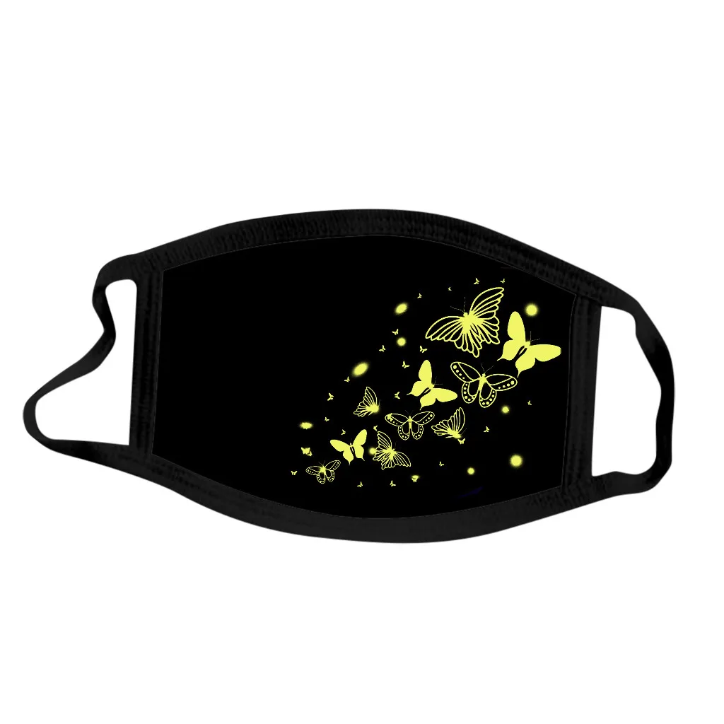 

5pc Heart Printten Face mask Black Fashion For Cycling Camp Mouth Masks For Dust' Protection Mask Washable Earloop Mask Mascari