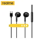 Официальные оригинальные Realme 3,5 ммType-C проводные наушники с микрофоном, полувкладыши, спортивные наушники с ремешком для хранения