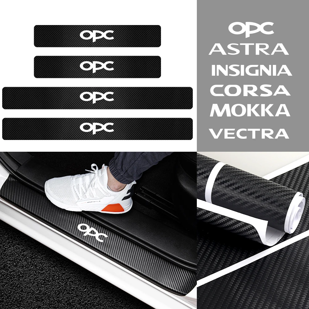 4 шт. автомобильный дизайн углеродного волокна порога Накладка Стикеры для Opel OPC