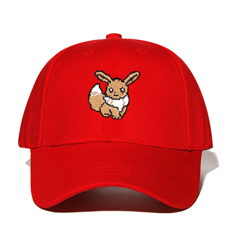 Вышивка Pixelated Pokemon Go Eevee Ash игра анимация персонажи папа шляпа хлопок Бейсболка для мужчин и женщин шляпа
