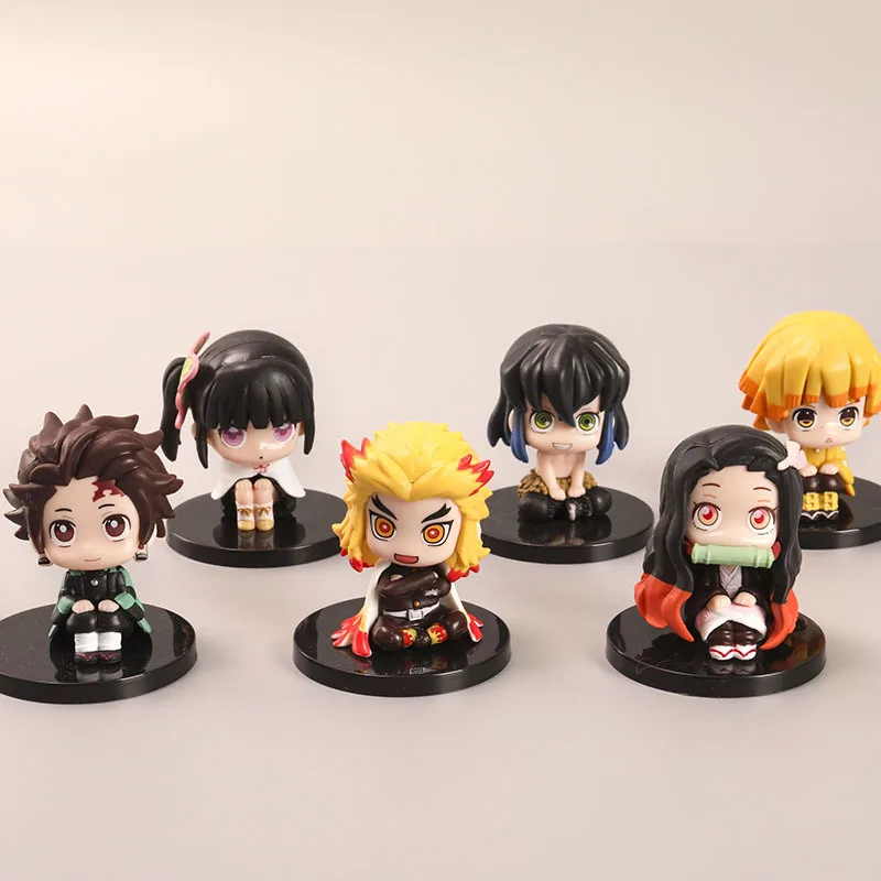

Новинка фигурка рассекающего демонов Kamado Nezuko Kamado Tanjirou Agatsuma Zenitsu 6 моделей сидя позиция ПВХ экшн-фигурка Модель Кукла