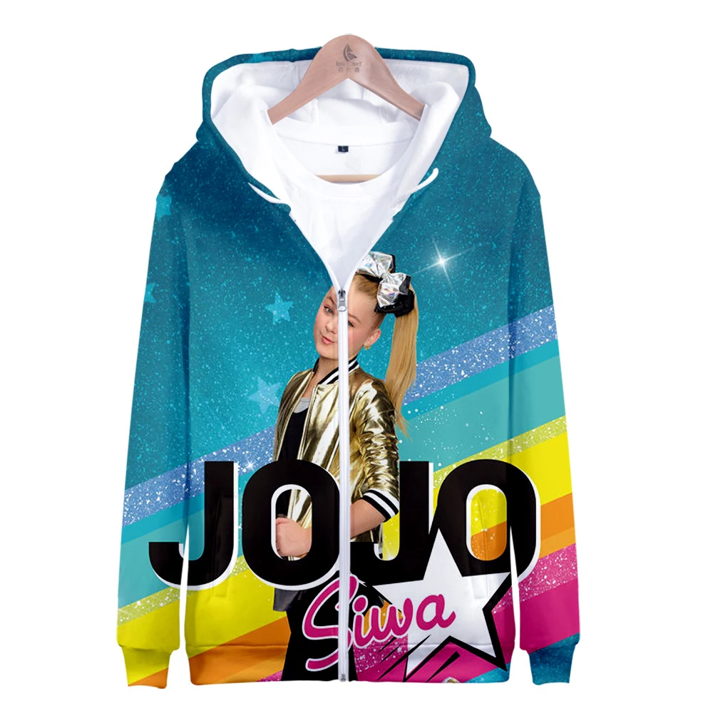 JOJO SIWA 3D новые модные толстовки на молнии повседневная одежда с длинным рукавом