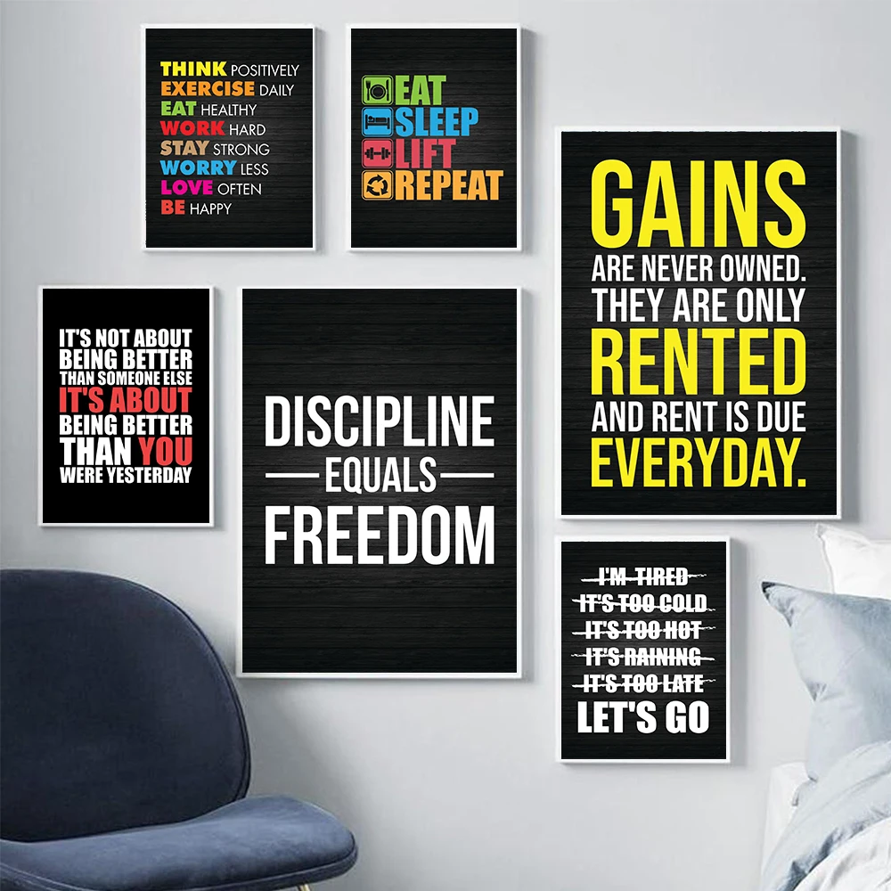 

Office Decor Wall Art Motivational Phrases Black Poster Inspiring Words Wall Art Letter Canvas Painting Print Picture Home Decor