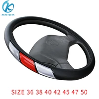 kkysyelva reflective leather steering wheel covers for car bus truck 36 38 40 42 45 47 50cm diameter auto steering wheel cover