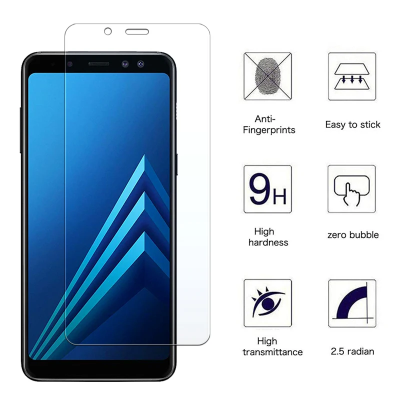 3 Pack Protective glass on for Samsung Galaxy A8 2018 screen protector Plus a8plus tempered film | Мобильные телефоны и