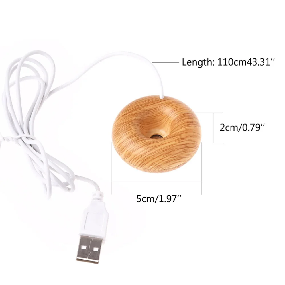 

Mini Donut Ultrasonic Humidifier Blue And White Porcelain Aromatherapy Diffuser Mist Maker Fogger For Home Office Gift Light