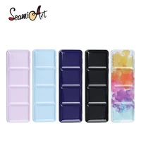 seamiart 24 grids multi functional portable metal foldable painting box for watercolor gouache acrylic subpackage empty palette