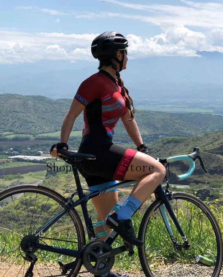 Bicicleta Frenesi Женская велосипедная майка высокого качества сексуальный облегающий Костюм Триатлон roupa ciclismo speedsuit комбинезон велосипедный - Цвет: as picture