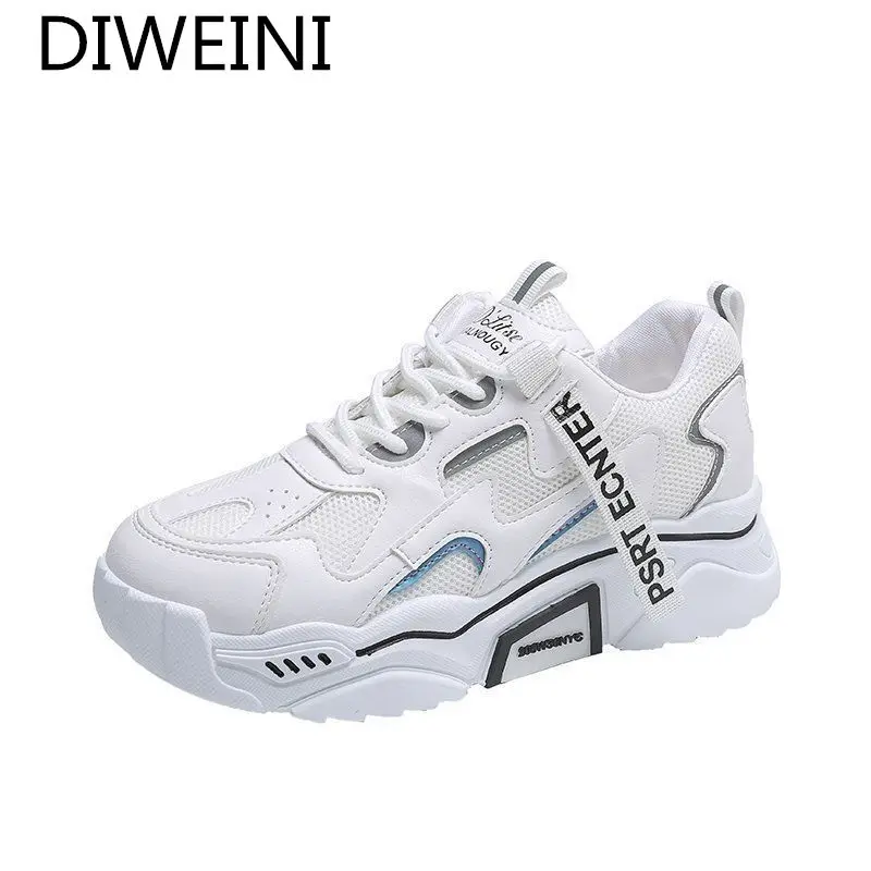 

2021 New Spring Shoes for Women Sneakers Lightweight and Chunky Platform Shoes Fashion Casual Shoes Breathable Vulcanized Shoes