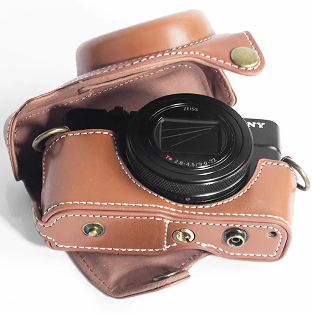 Искусственная кожа цифровая камера чехол сумка чехол для sony RX100VII M7 RX100VI M6 RX100V M5 RX100VA M5A RX100IV M4 RX100 III II я M3 M2 - Цвет: Brown