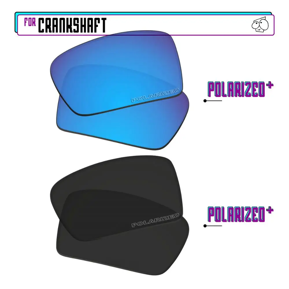 EZReplace Polarized Replacement Lenses for - Oakley Crankshaft Sunglasses - BlackPPlus-BluePPlus