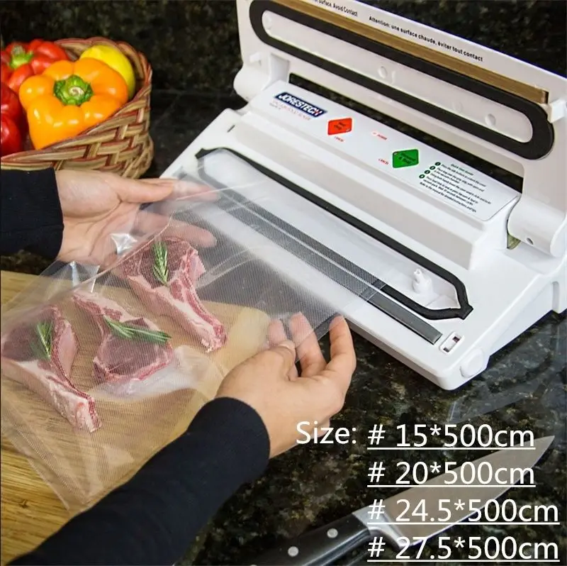 Домашний Кухня Еда пакеты для вакуумного упаковщика 12 15 20 25 28*500 см Пленка