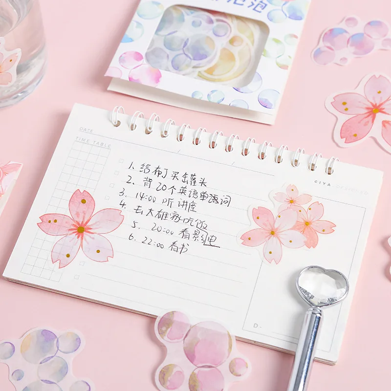 40 наклеек в виде мультяшных цветов вишни для девочек упаковка сделай сам дневник