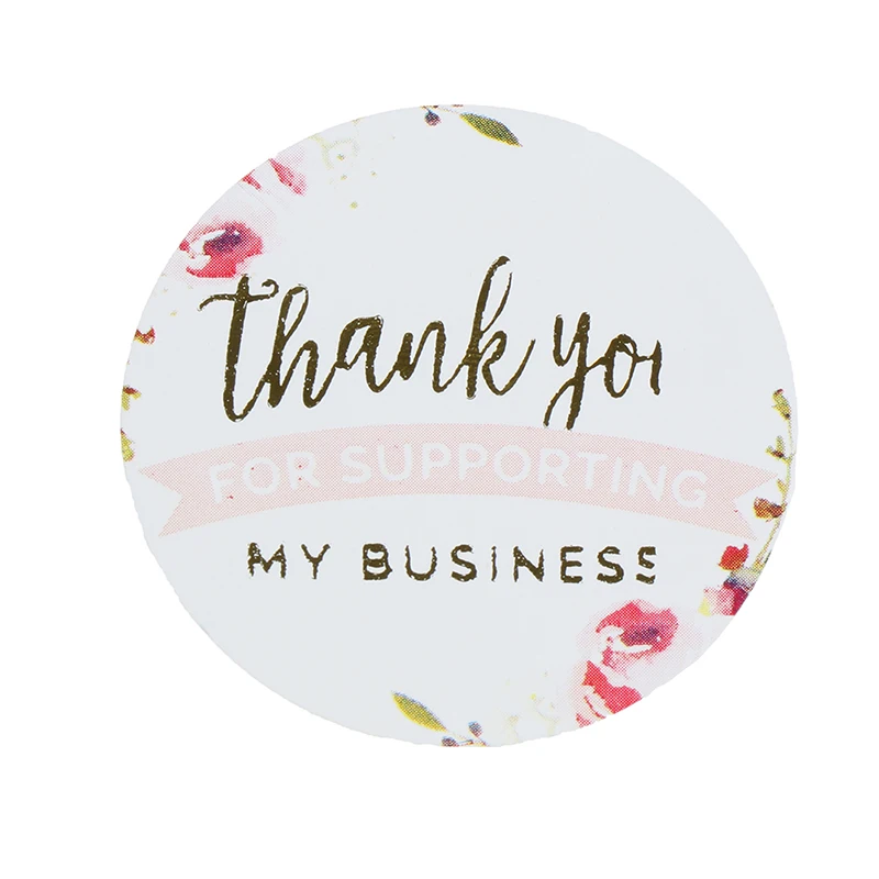 

500pcs/roll Floral Thank You Sticker Festival Seal Label Stationery Sticker Colorful