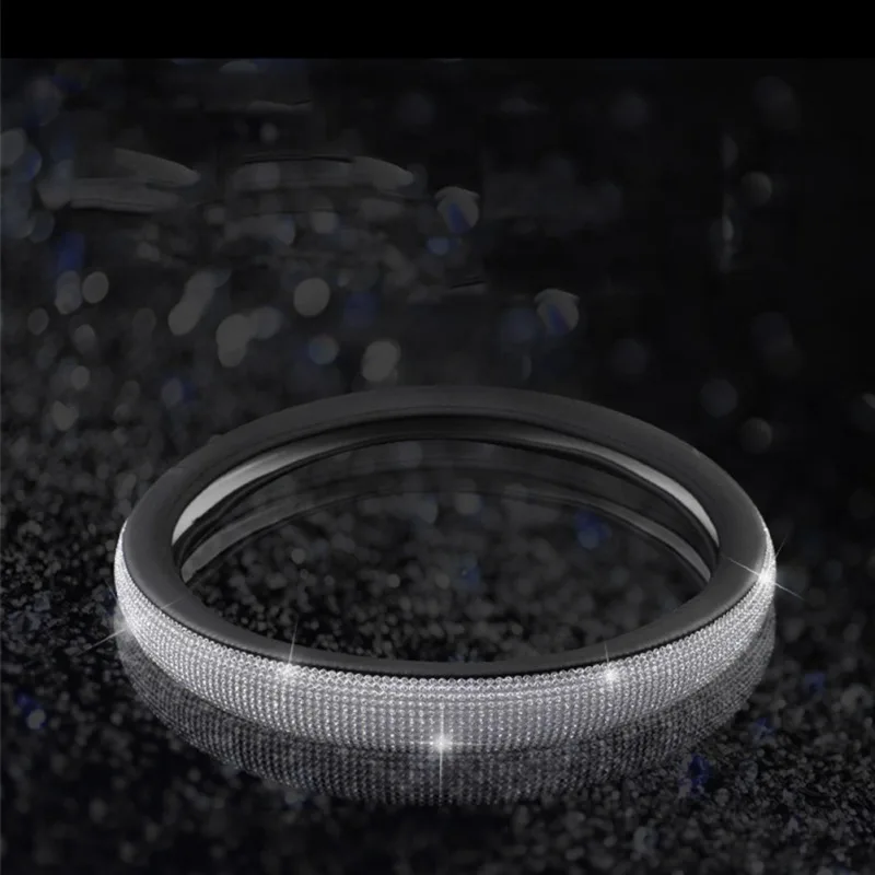 D Balight Bling Diamond Стразы Кристалл Чехол рулевого колеса автомобиля из искусственной кожи авто аксессуары чехол для автомобиля - Название цвета: D
