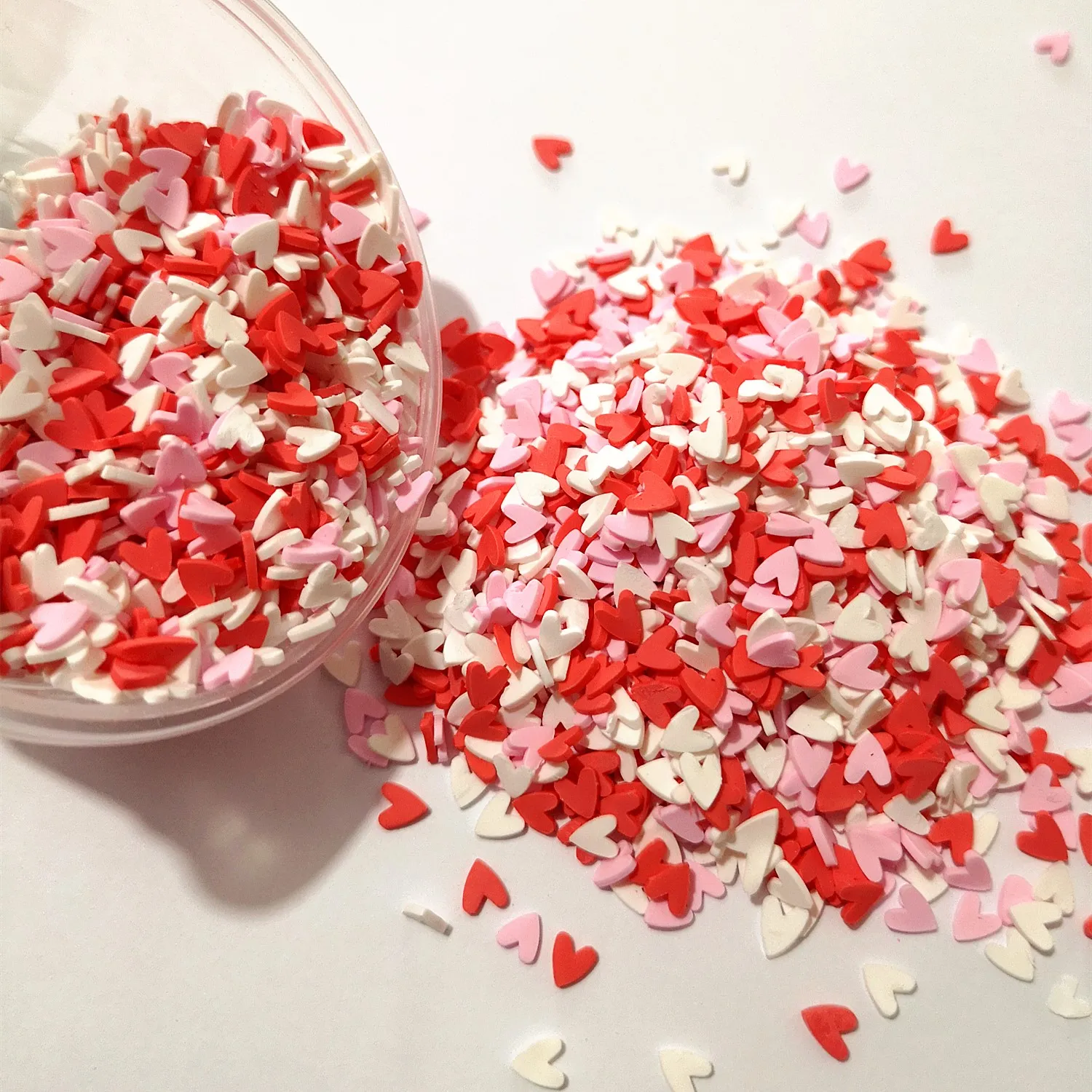 

100g 5mm Polymer Hot Clay Sprinkles Colorful Heart for DIY Crafts Tiny Cute Accessories