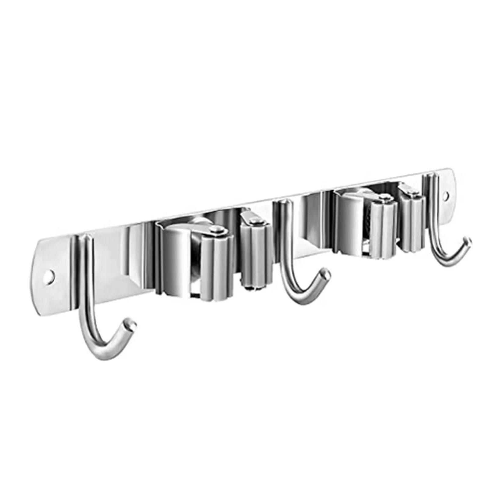 

1pc Wall Mounted Broom Mop Holder Stainless Steel Broom Hanger Strong Mop Hooks for Laundry Room Garage Garden Bathroom