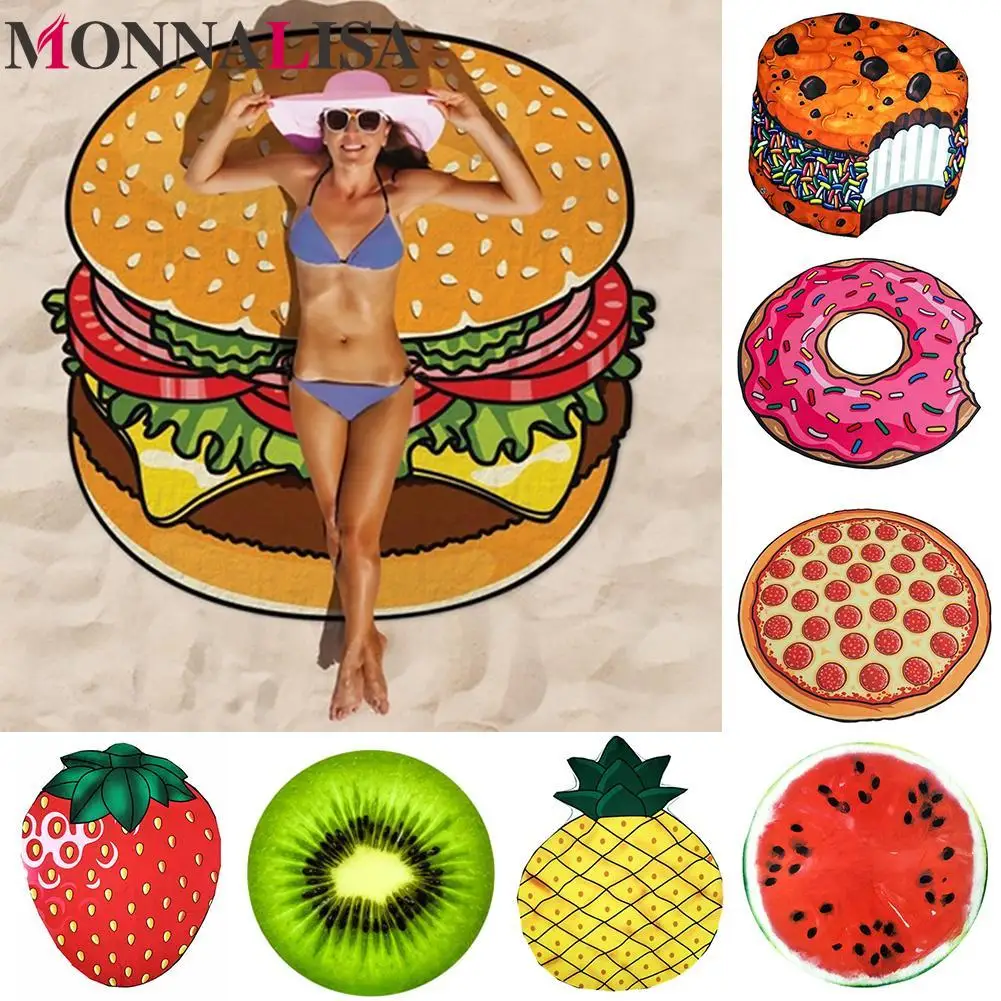 2019 высокое качество Ананас пончик пицца шифоновое пляжное полотенце гобелен