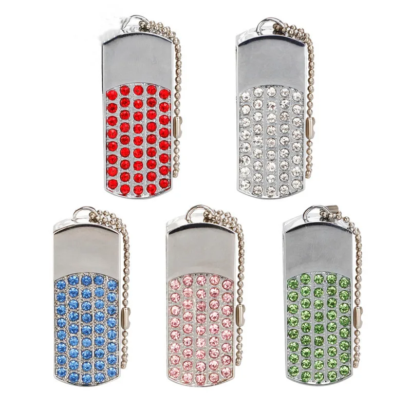 

usb memory flash 128gb 4gb Crystal USB Flash Drive 32gb Metal pendrive 16gb USB stick 64gb Jewelry pen drive 8gb gift Free logo