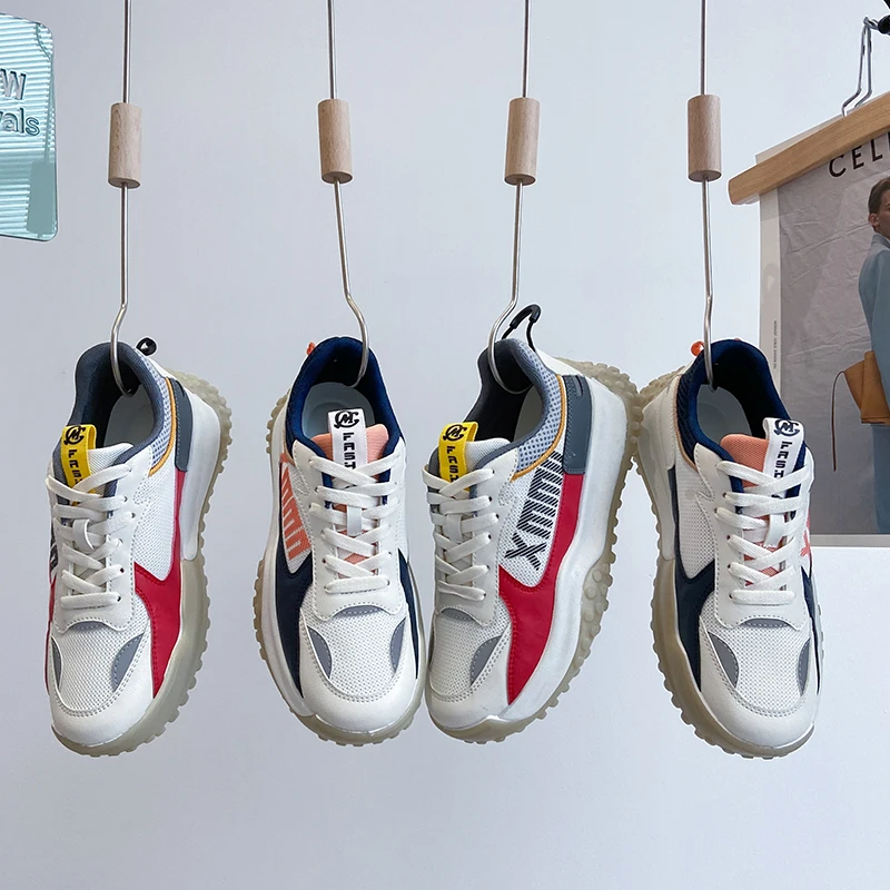 Кроссовки женские на платформе Повседневные Дышащие Нескользящие шнуровке для