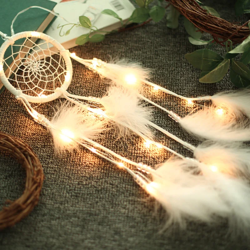 Подарок на день Святого Валентина чистый белый Ловец снов перо колокольчик