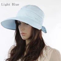 summer beach sun hats bowknot big visor cap fashion korean style color matching uv protection womens caps ponytail wide brim hat