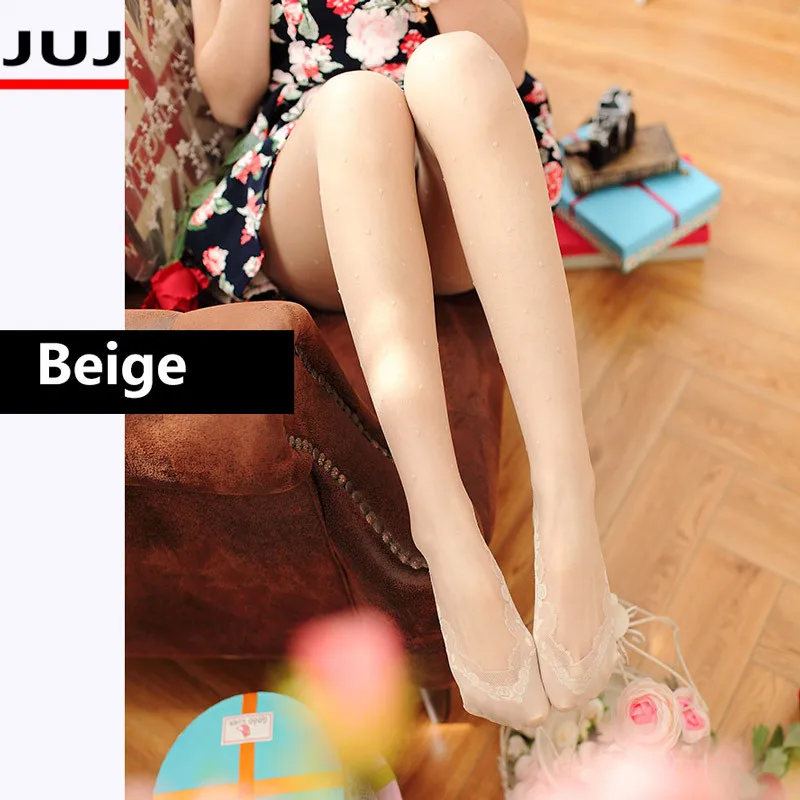 2201 Hot Sale Sexy Women Ladies Girls Jacquard Single Covering Yarn Tights Dot Stockings Mock Liner Sneake Lace Lolita Pantyhose
