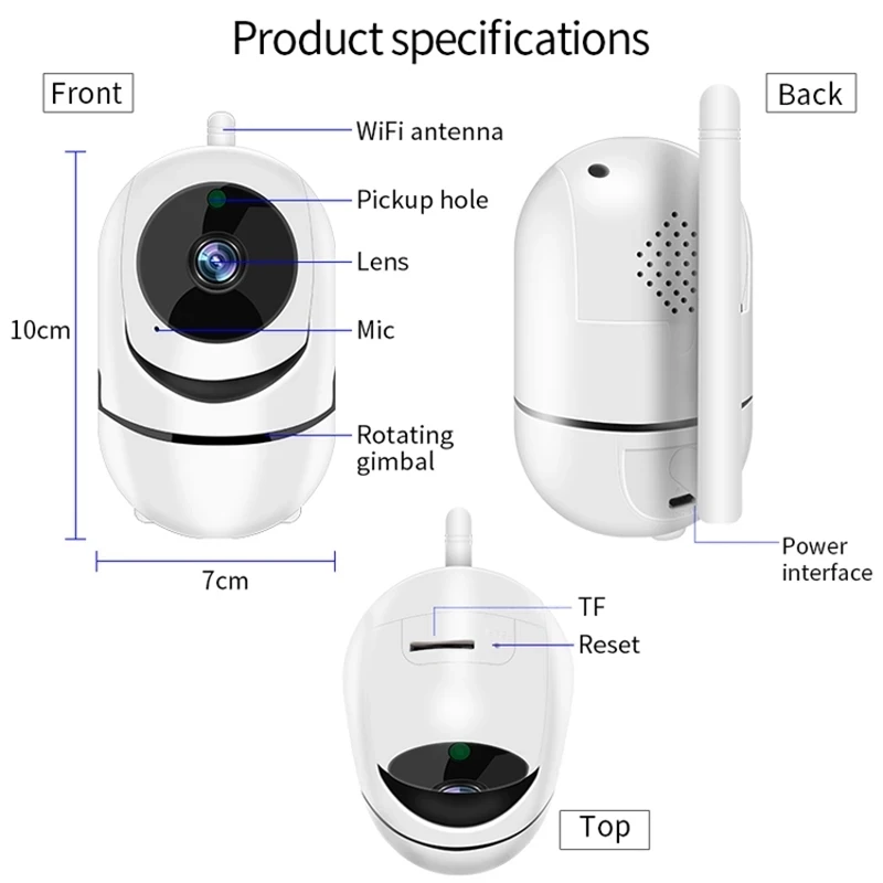 

QZT IP Camera WiFi Home Security Camera IP 360 Night Vision Baby Monitor Indoor Mini Surveillance CCTV Wireless Wifi Home Camera