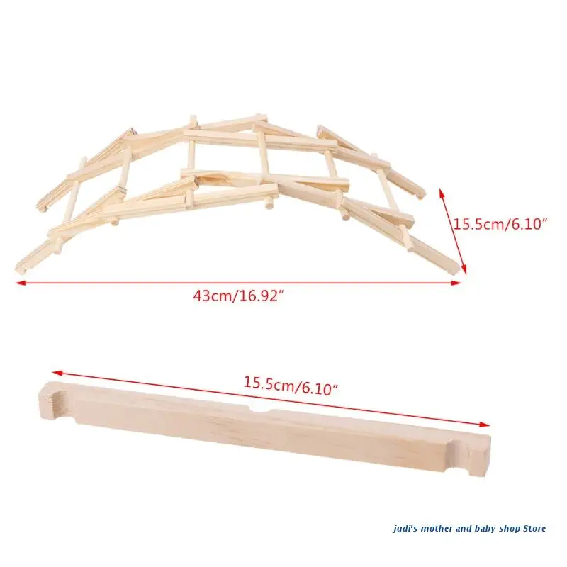 

67JC Da Vinci Bridge Pathfinders Wood Construction Model Kit Building Blocks Kids Toy