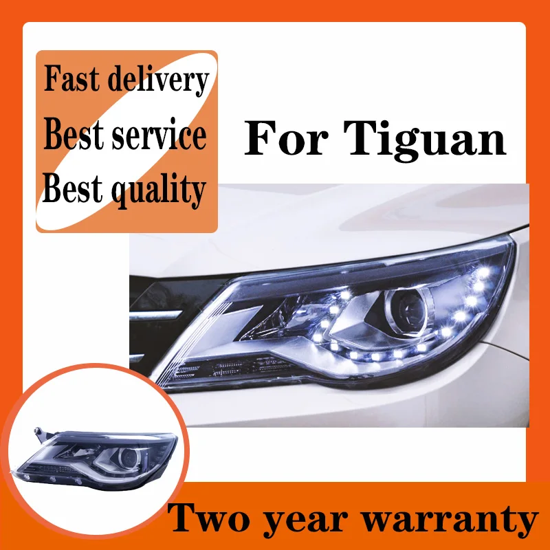 

For VW Tiguan Headlights 2013-2017 Tiguan LED Headlight DRL Hid Head Lamp Angel Eye Bi Xenon Beam Accessories