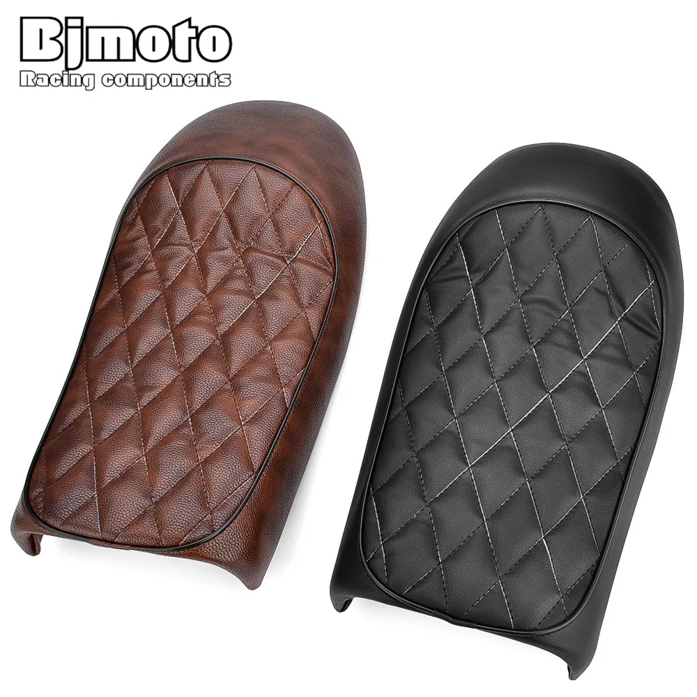 Винтажное мотоциклетное кожаное седло BJMOTO коричневого цвета для Honda CB CL Retro Cafe Racer