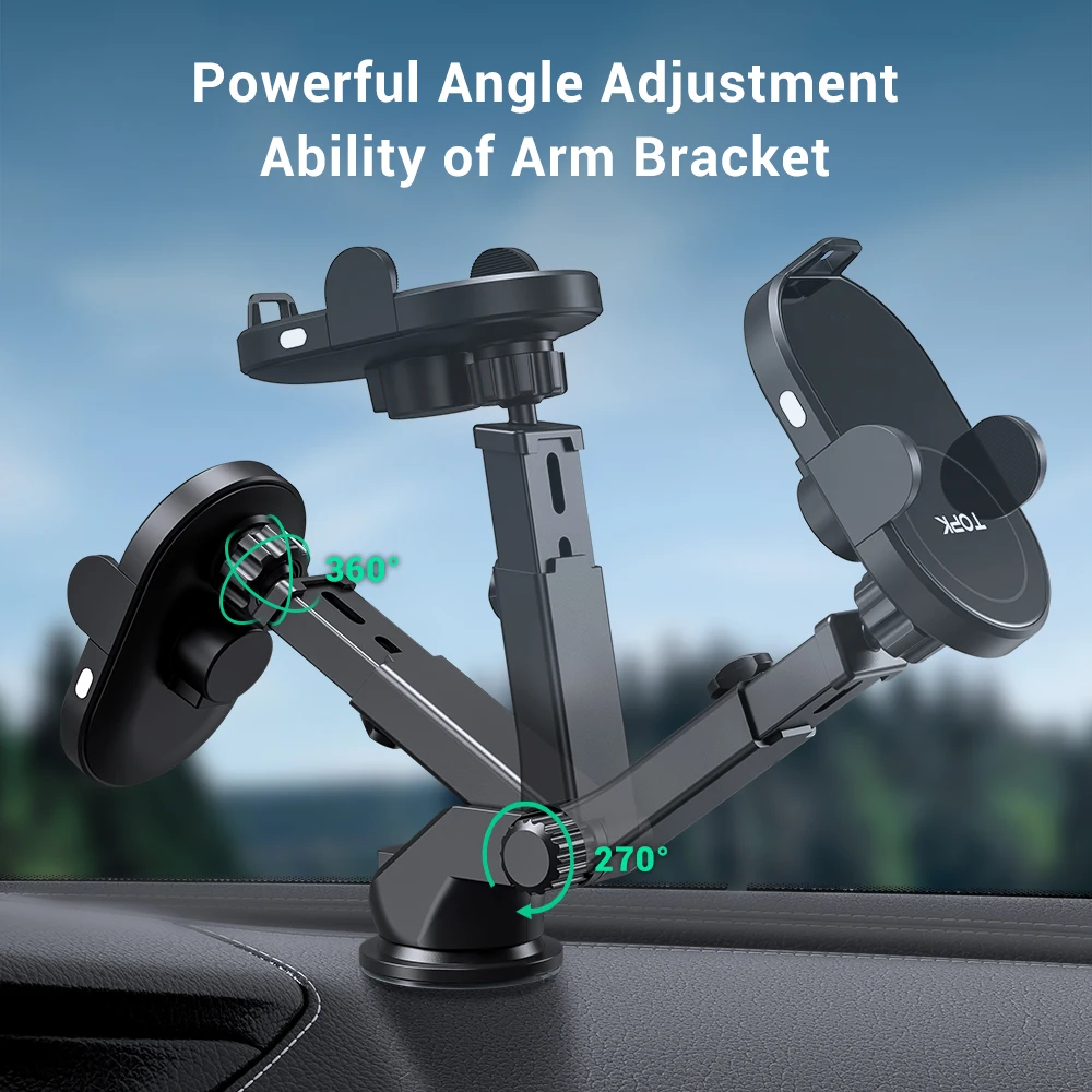 Беспроводное автомобильное зарядное устройство Topk для телефона 4.0 6.5 дюймов 15