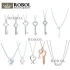 Оригинальное ожерелье для ключей из стерлингового серебра 925 пробы TIF, классическое ожерелье с оригинальной гравировкой, женское ювелирное изделие, подарок, бесплатная доставка, оптовая продажа