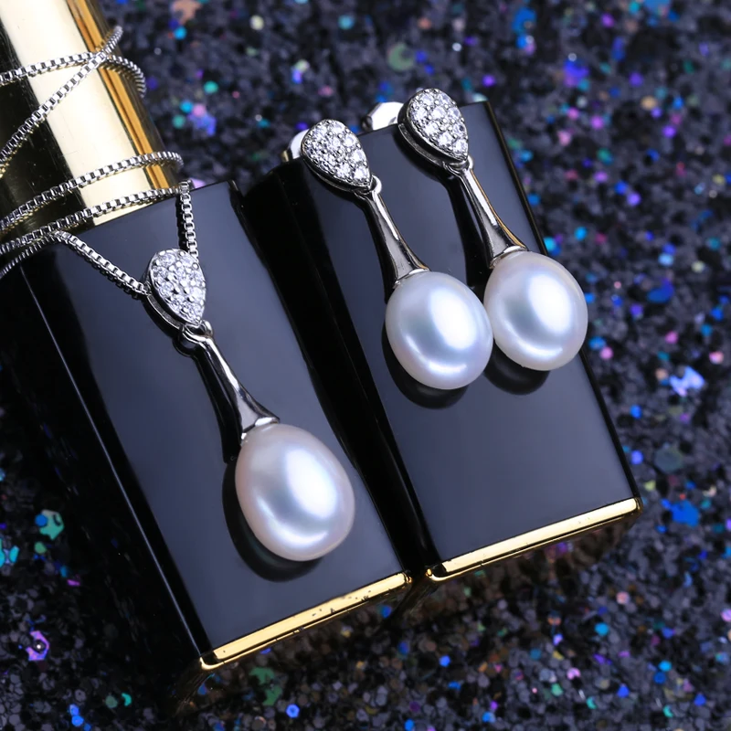 Комплект из колье и серёг серебра 925 пробы | Украшения аксессуары