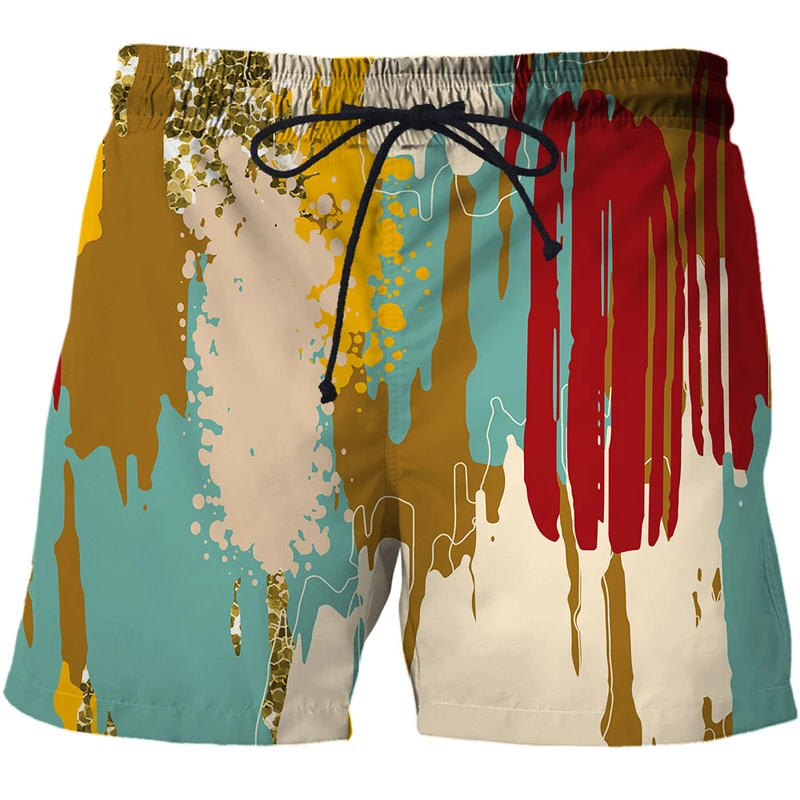 Men's Shorts Art graffiti 3D Print Men Custom Beach Short Swimming Trunks Male Swimsuit Men Fitness casual Pants Drop Shipping