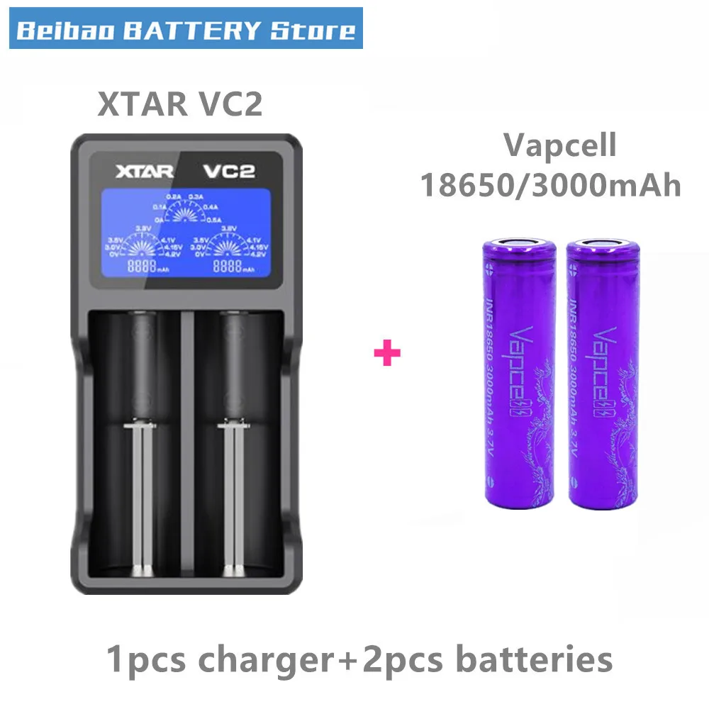 2шт VAPCELL 18650 3000mAh 3,7 V перезаряжаемая литиевая батарея высокой мощности непрерывная 20A vs keeppower дымовая E-CIG IMR батарея - Цвет: Белый