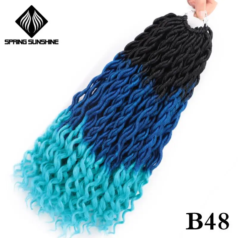 1B/30HL Весеннее солнце богемные Faux locs Curly вязание крючком косички волосы оптом вязание крючком Наращивание волос Синтетические волосы - Цвет: 1B/30HL
