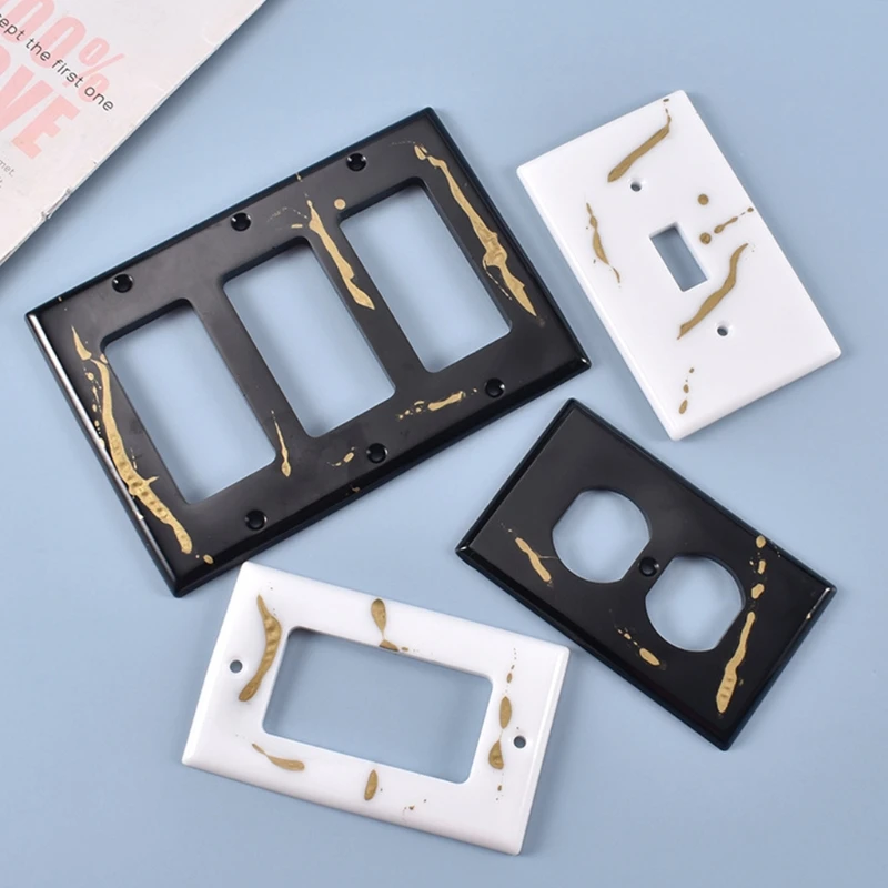 

Crystal Epoxy Resin Mold USB Socket Panel Light Switch Cover DIY Silicone Mould Dropshipping