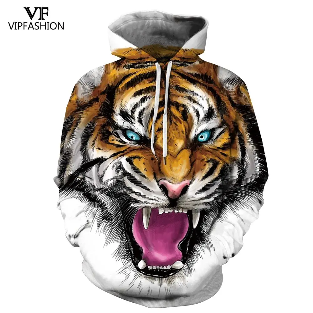 VIP FASNHION 2019 тапочки для мужчин и женщин толстовка уличной моды &quotТигр&quot Одежда с
